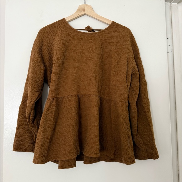 Women's Madewell Brown Textured Top - Picture 1 of 2